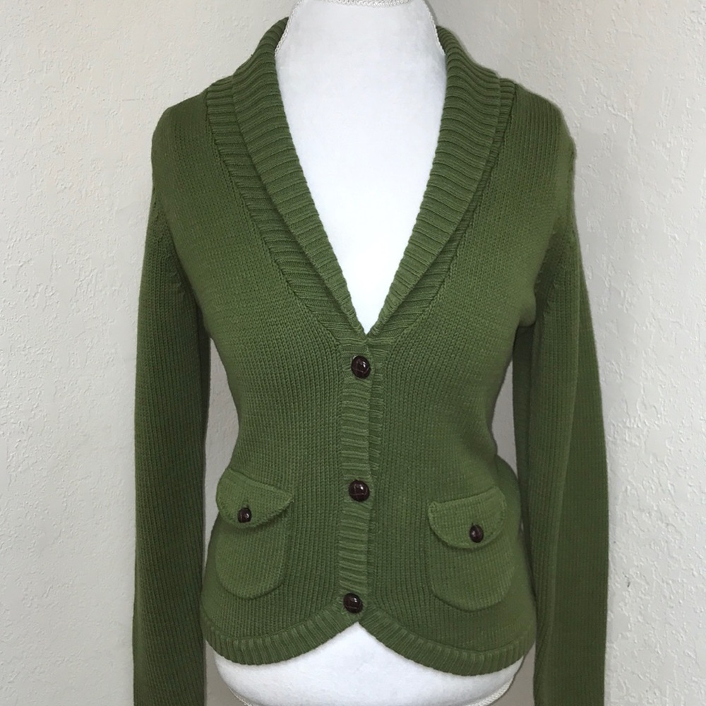 Ann Taylor Green Cardigan - Picture 1 of 4